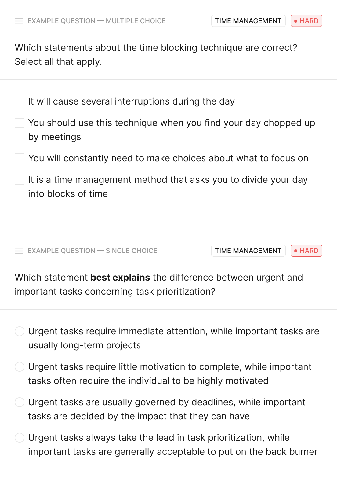 attention to detail skills test sample questions on toggl hire
