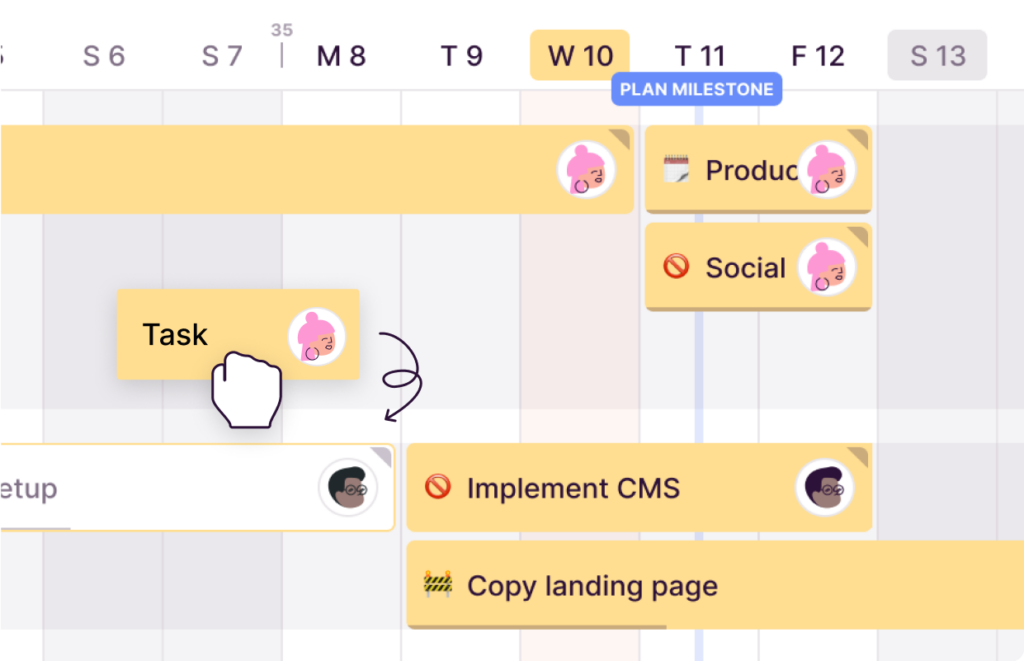 Drag and drop project scheduling in Toggl Plan