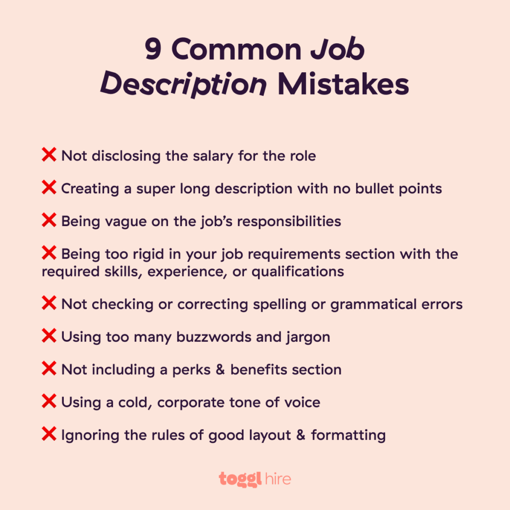 The most common job description mistakes to avoid